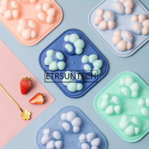 50pcs Cat Claws Shape Silicone Ice Tray with Lid DIY Ice Cube Mold Ice Cream Maker Kitchen Bar Accessories