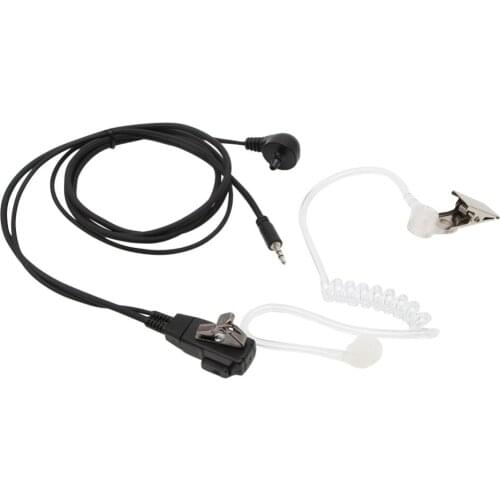 OOTDTY 1 Pin 2.5mm Covert Acoustic Tube Earpiece For Cobra Radio With PTT White+Black Headset Earphone Accessories