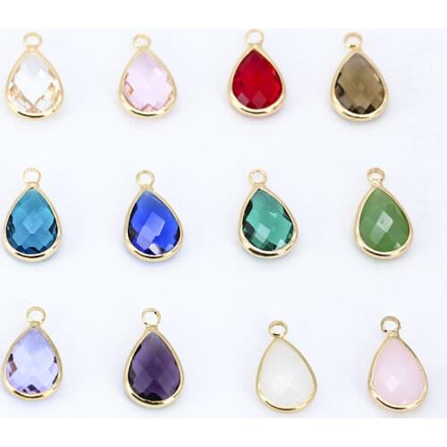12p10x14mm Assorted Teardrop Faceted Framed Glass Charm Crystal Pendants Earrings Necklace Connectors jewelry making Dress beads