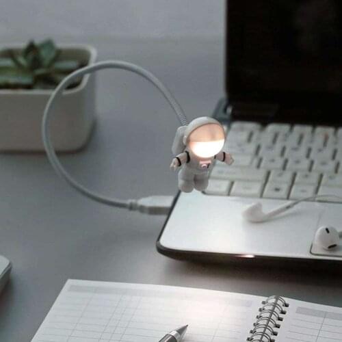 Creative USB LED Reading Light Lamp Spaceman Astronaut USB Light Portable USB Gadget For Power Bank PC Laptop Desktop White