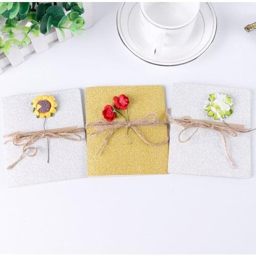 Creative DIY Vintage kraft paper hand-dried flower greeting card Thanksgiving card small card for Mid-Autumn Festival