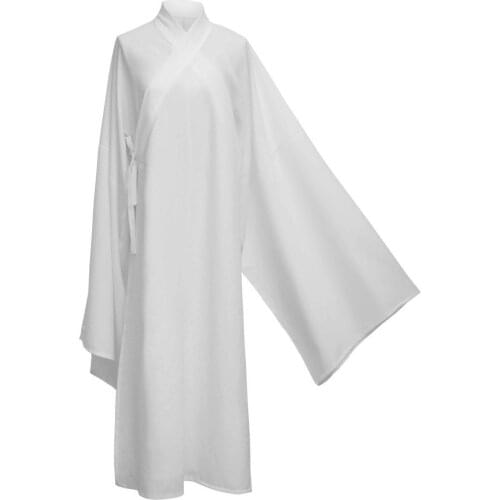 Comfortable breathable Chinese kung fu robe white Taoist robe for men and women summer