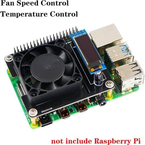 Raspberry Pi Intelligent Temperature Control Fan Speed Control with LCD Cooling Fan For Raspberry Pi 4 Model B 4B/3B/3B