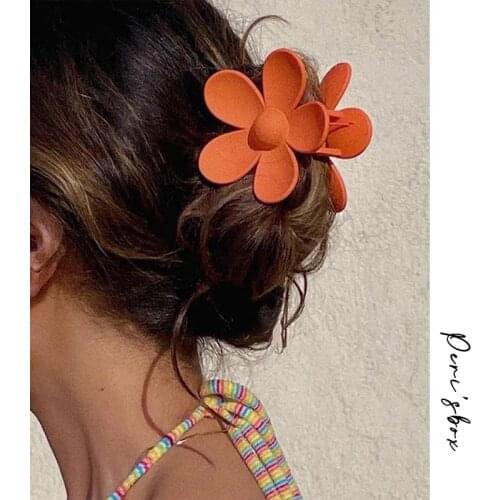 PerisBox Candy Color Floral Acrylic Hair Clips Multicolor Big Daisy Flower Hairpins For Women Girl Summer Hair Accessories
