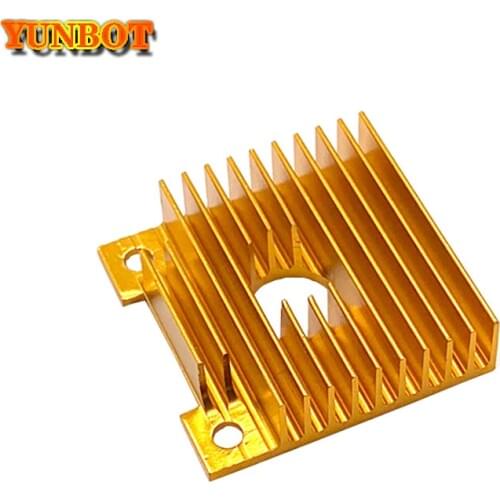 Gold Heat Sink Part For MK7 MK8 Cooling Fan 3D Printers Part 40*40*11mm Aluminum Alloy Fins Golden Heatsink Accessories Heated 2