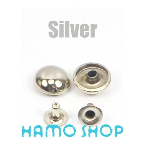 100pcs/lot 5mm Silver Round Rivet Metal Spike Studs Leathercraft DIY Fashion Biker Rapid Punk Rock Free Shipping