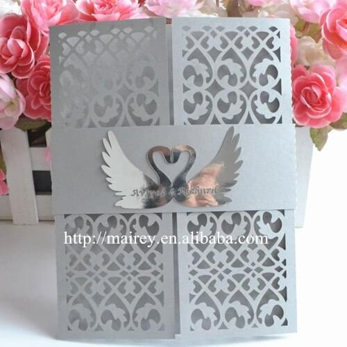 200pcs/lot) filigree wedding invitation card laser cutting with custom design