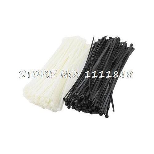 350 x Replacing 300mm x 8mm Cable Tie Bundle Nylon Fastener Black White