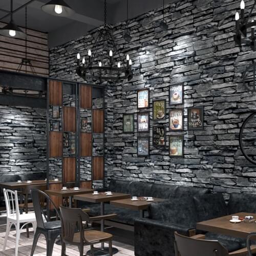 3D Brick Wallpaper Restaurant Living Room Background Home Decor Waterproof PVC Vinyl Wall Paper Rolls Stone Pattern Wallpaper 3D