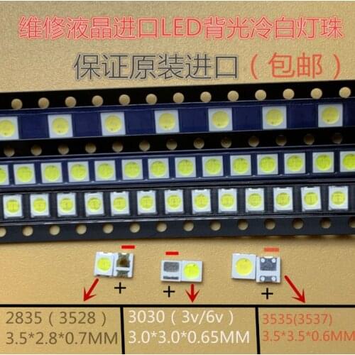 50Pcs For LG led tv backlight 2835 3030 3535 3V 6V 1W 3W kit electronique led for lcd tv repair Cool cold white