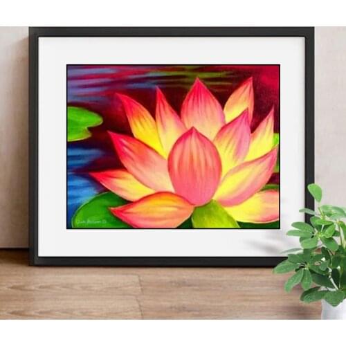 Full Square/Round Drill 5D DIY Diamond Painting Cross Stitch Flowers Mosaic Diamond Embroidery Lotus Farmhouse Decor