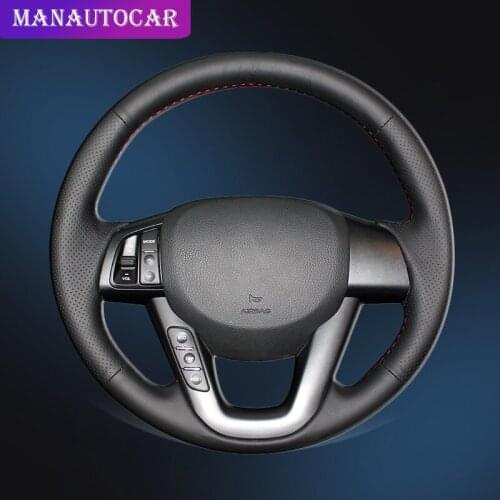 Car Braid On The Steering Wheel Cover for Kia K5 2011 2012 2013 Kia Optima Auto Wheel Cover Car-styling Interior Accessories
