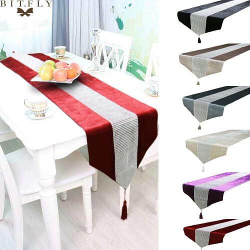 Hot Table Runners Modern Flannel Bed Runner For Hotel Wedding Luxury Table Cloth with Tassels Dining Decoration Party Home