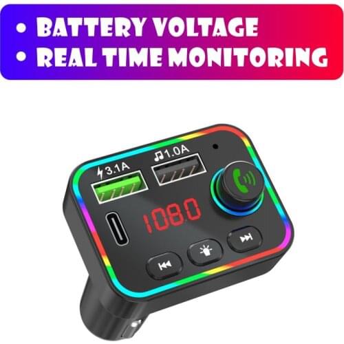 Bluetooth-compatible 5.0 FM Transmitter LED Car MP3 Player Wireless Handsfree Audio Receiver 3.1A USB Fast Charge TF U Disk Play