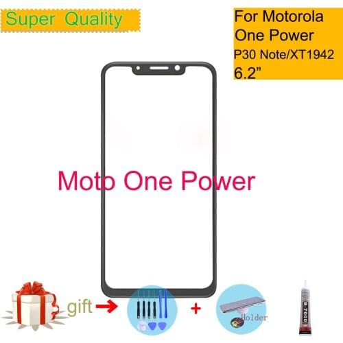 For Motorola Moto One Power XT1942 Touch Screen Front Outer Glass Panel Lens For Moto P30 Note LCD Front Replacement