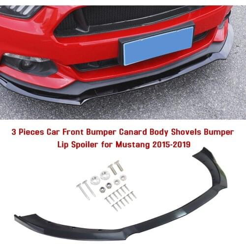 For Mustang 2015-2019 Car Front Canard Splitter Body Shovels Bumper Lip Spoiler Replacement ABS