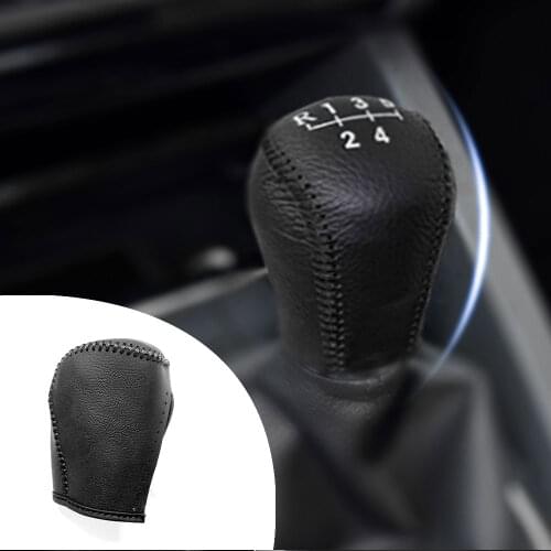 For SKODA Octavia 14-18 Superb 13-15 Yeti 14-18 1pc PU Leather Hand Brake Shift Knob Cover Gear Gear Shift Collars