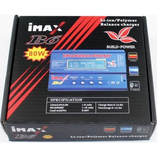 IMAX B6 80W Li-Po NiMh Li-ion Battery Balance Charger + 15V 6A AC Power Adapter