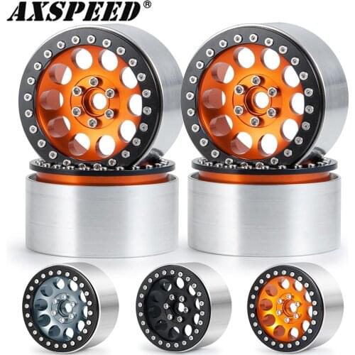 AXSPEED 4PCS 2.2" Beadlock Wheel Rims Extended Width 35mm for 1/10 Axial Wraith 90048 RR10 RC Car Wheel Tires Upgrade Parts