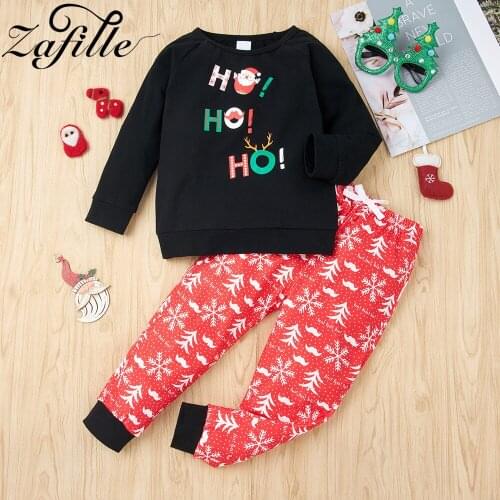 ZAFILLE Baby Boy Clothes Set Santa Deer Kid Sweatshirt +Pants Christmas Costumes For Children Outfits Baby Christmas Clothes