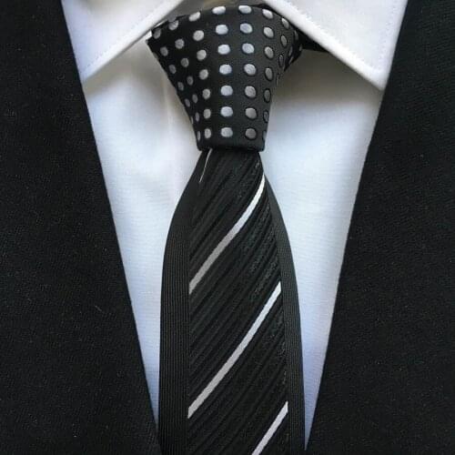 2021 Mens Ties Novelty Panel Neck Tie Silver Polka Dots with Black Border Designer Neckties