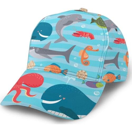 2021 New Baseball Cap Fishing Caps Men Outdoor Hunting Hat Hiking Hat Sea Creatures