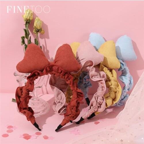 4 Colors Korean Fashion Fabric Bowknot Headbands Big Bow Hairband for Women Hair Bands Hair Accessories Christmas Gifts