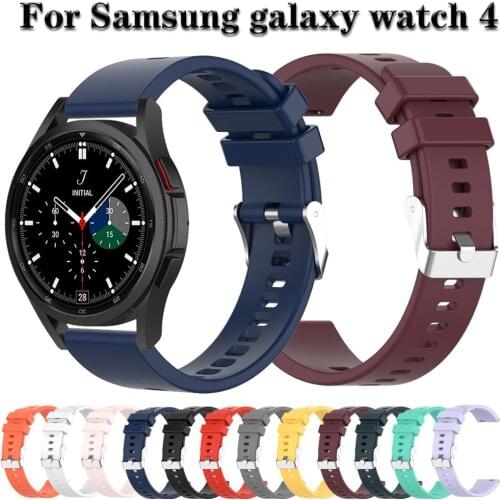 For Samsung Galaxy Watch 4 Active 2 44mm 40mm /Galaxy4 Classic 42mm 46mm Strap Silicone Band Watchbands Bracelet 20mm Watch Band