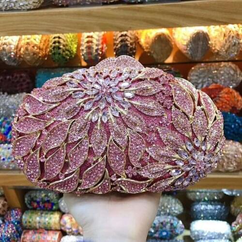 XIYUAN Luxury Fashion Designer pink/red/silver Evening Bags Women Party Wedding clutch Purse Red Crystal Day Clutches handbags