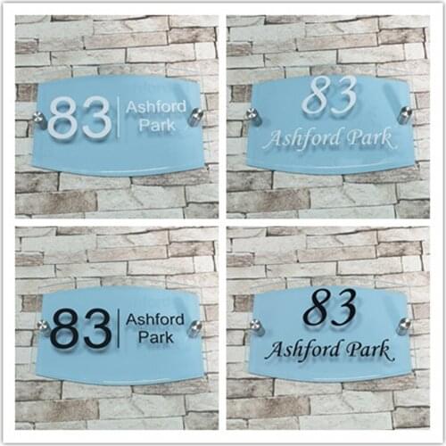 Customized Modern Furniture Number Street Name Acrylic Sign Aluminum Back Plate A1