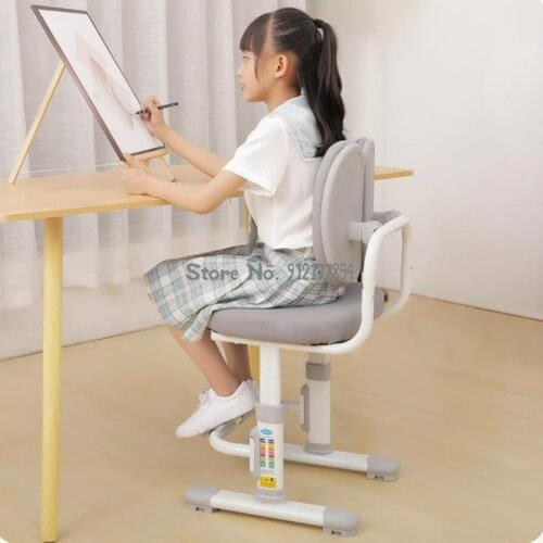Childrens Study Chair Primary School Pupils Correct Sitting Posture Home Writing Chair Seat Adjustable Lift Desk Chair Stool