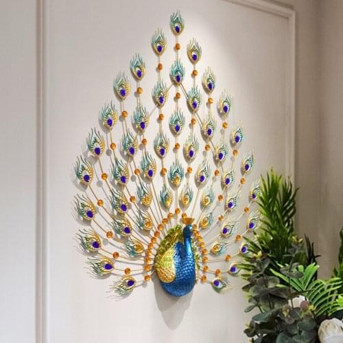 European-style peacock wall decoration in living room decor aesthetic dream catcher