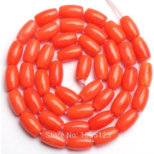 High Quality 5x9mm Smooth Natural Orange Coral Oval Shape DIY Gems Loose Beads Strand 15" Creative Jewellery Making w3446