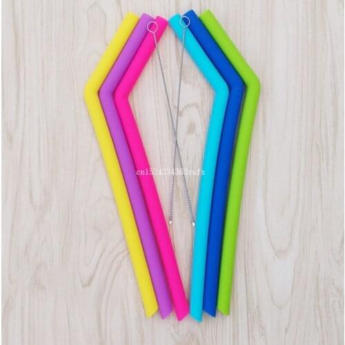 20sets straws with brushes silicone drinking straw for 30oz Tumbler Yeti cup children fruit juice straw free shipping