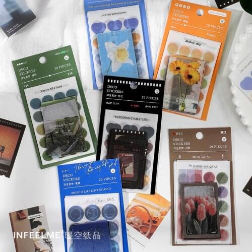 20Pcs/bag Simple Hand Account Diy Material Stickers Pet Diary Stickers Scrapbook Stationery journal Supplies New Arrive