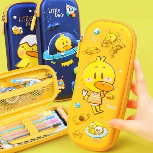 3-Layer Large Capacity Duck Zipper 3D Pencil Cases for Girls Boys Pencil Box Kawaii Stationery School Supplies Cute Pencilcases