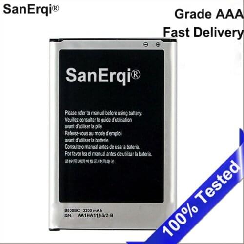 SanErqi Battery For SAMSUNG GALAXY Note3 N9006 N9005 N900 Note 3 B800BC 3200 mAh Battery