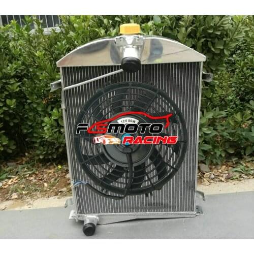 56mm Aluminum Radiator For Ford Model A 3.3L 1930 1931 MT Model-A AA 30 31 No Coolant Lost & OR With FAN