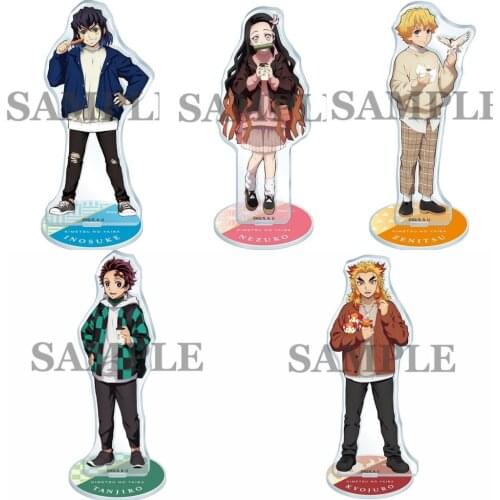 Anime Demon Slayer Kamado Tanjirou Hashibira Inosuke Agatsuma Zenitsu Leisure Clothes Acrylic Stand Model Plate Toy Cosplay