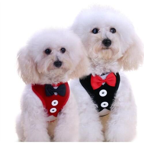 Bowknot Dog Harness With Leash Set For Dog Adjustable Puppy Chest Dog Harness Leads Set For Small Medium Dogs Pet Accessories