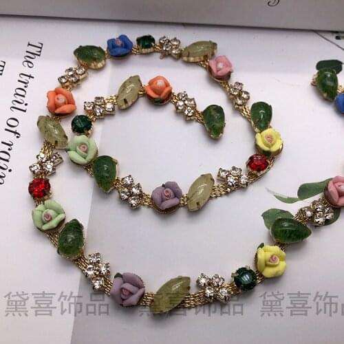 Flower peal beaded rhinestone Wedding dress accessories Beaded Lace Trim fabric applique patches sew on trim for clothing