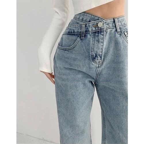 HighWaist Trousers Harajuku Fashion Cotton Denim Sweatpants 2021New Summer Fashion Ins Street College teen streetwear all-match