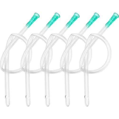 EXVOID 5PCS/SET Rectum Flush Head Drainage Tube Enema Accessories Disposable Rectal Catheter Anal Canal Catheter Soft Head