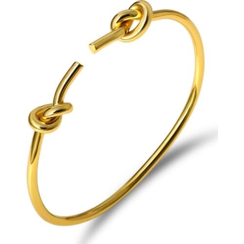 Classic Brand Nail Knot Bracelets & Bangles Simple Gold Thin Cuff Bracelet For Women Jewelry Wedding Pulseiras Lover Gift