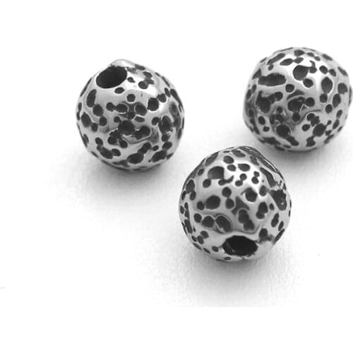 316L Stainless steel Pitting 2mm Beads Charms Round Ball Spacer Beads for DIY Jewelry Making String Bracelet