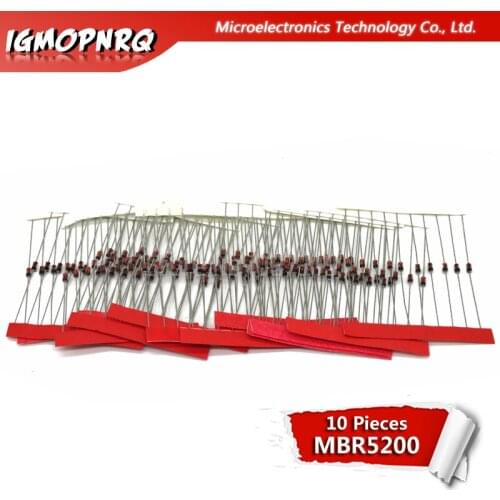 10pcs MBR5200 SR5200 line 5A 200V Schottky rectifier diode GW Texiao new original