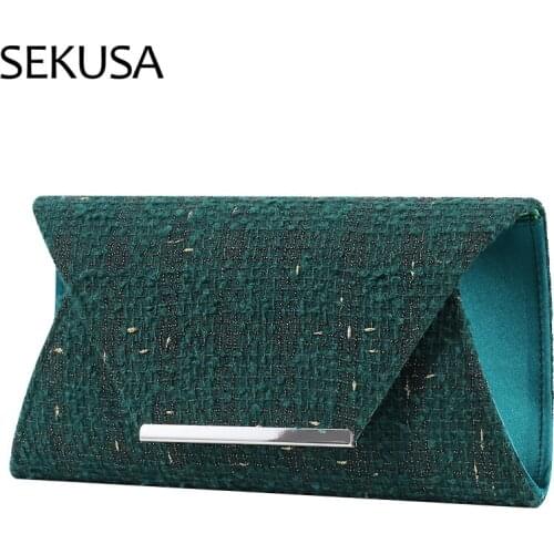 Fashion Women Evening Bags Gree Color Metal Cover Day Clutches Party Wedding Bridal Handbags Purse