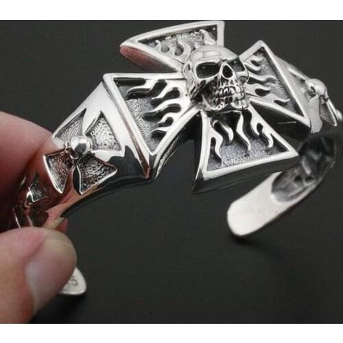 Mens Domineering Punk Style Skull Motorcycle Bracelet Bracelet Jewelry Party Gift