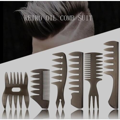 New Wide Teeth Hairbrush Fork Comb MenS Vintage Oil Head Comb Beard Care Comb High Quality MenS Styling Tools