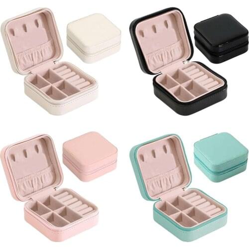 2021 Jewelry Organizer Display Travel Jewelry Case Boxes Travel Portable Jewelry Box Leather Storage Organizer Earring Holder